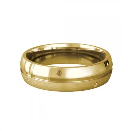 Patterned Designer Yellow Gold Wedding Ring - Lumiere